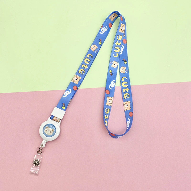 Promotional High Quality Cartoon Anime Sublimation Pull Reel Lanyard