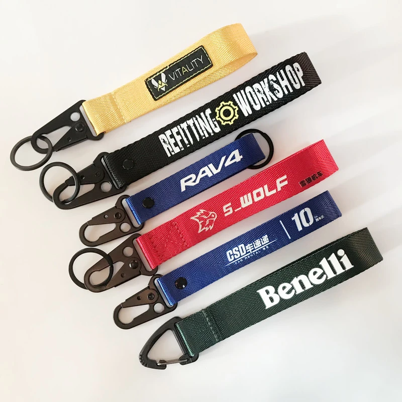 Custom Short Carabiner Nylon Wrist Keychain Strap Wholesale