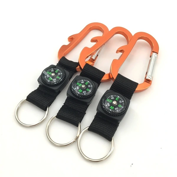 Short Tactical Compass Carabiner Strap for Outdoor Camping Hiking
