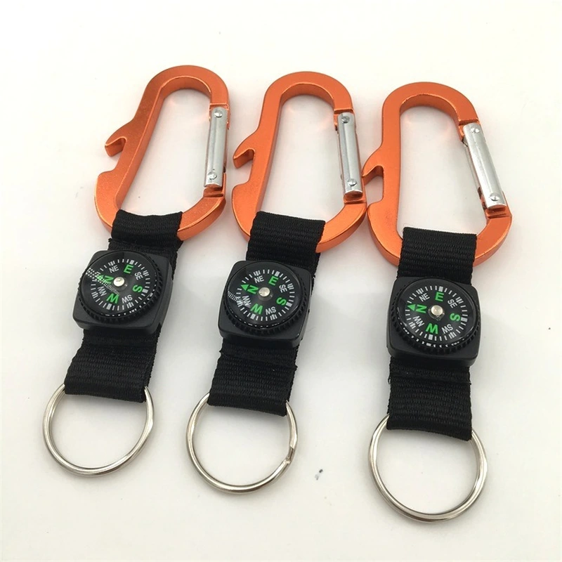 Short Tactical Compass Carabiner Strap for Outdoor Camping Hiking 