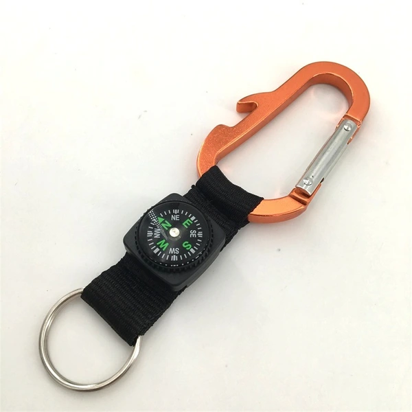 Short Tactical Compass Carabiner Strap for Outdoor Camping Hiking