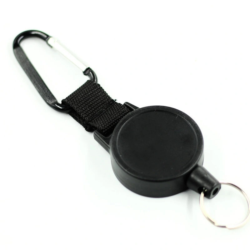 Novelty Tactical Combat Short Carabiner Hook Strap with Pull Reel