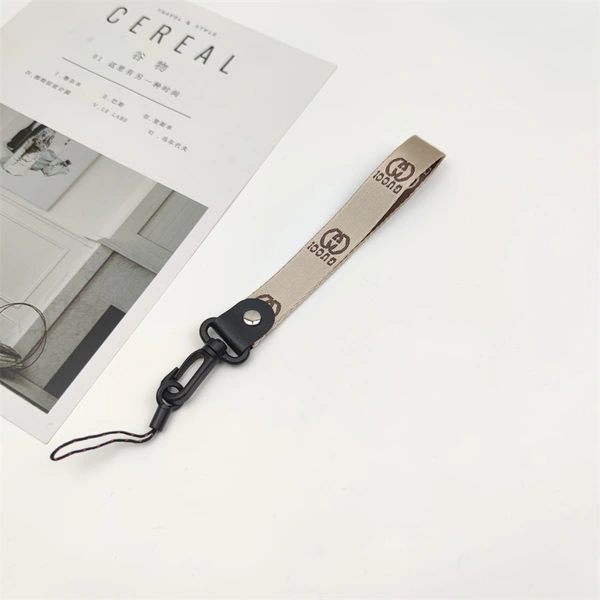 Promotional Polyester Short Woven Wrist Lanyard for Phone Keychain