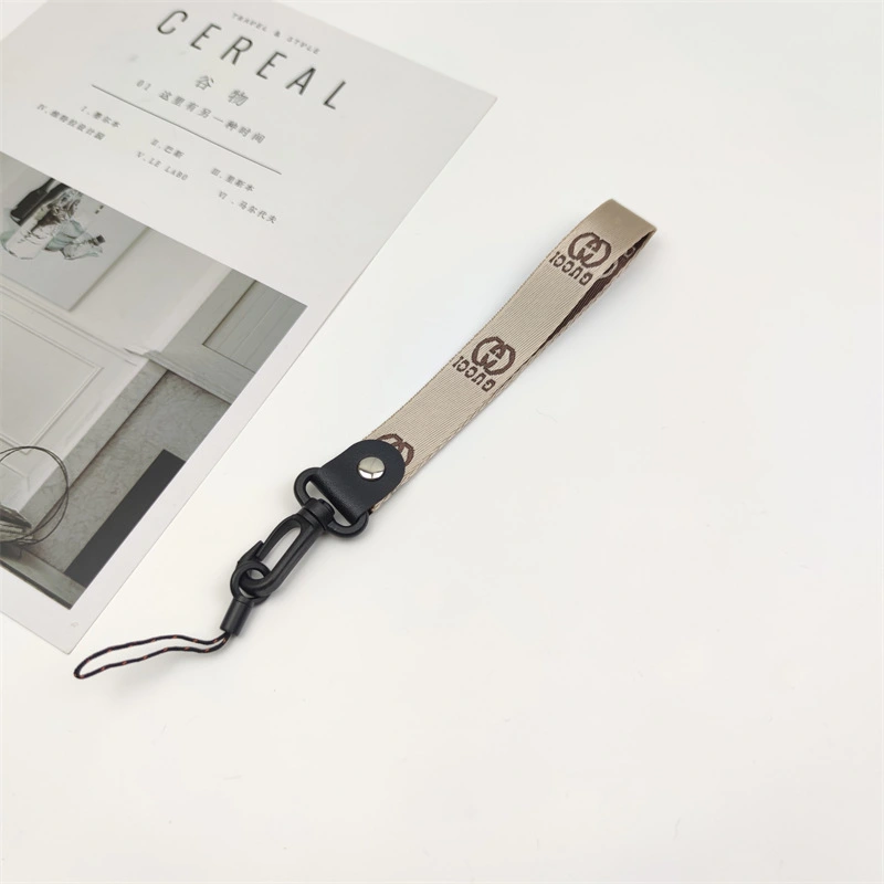Promotional Polyester Short Woven Wrist Lanyard for Phone Keychain
