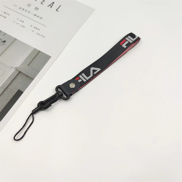 Promotional Polyester Short Woven Wrist Lanyard for Phone Keychain