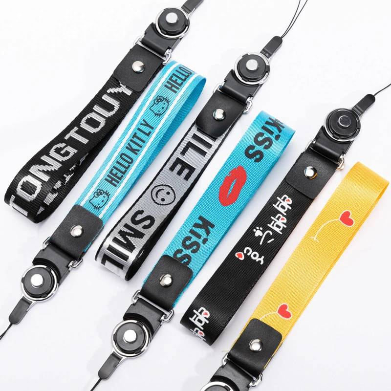 Promotional Custom Heat Transfer Wristlet Keychain Phone Strap