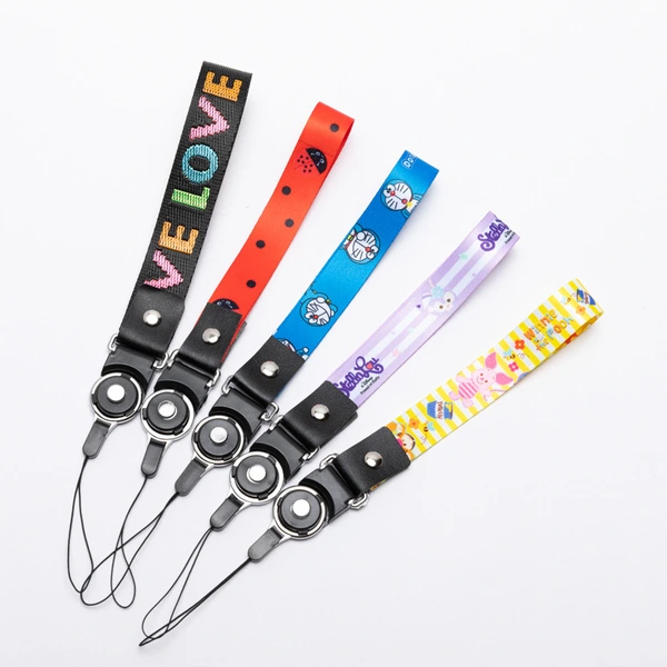 Promotional Custom Heat Transfer Wristlet Keychain Phone Strap