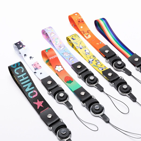Promotional Custom Heat Transfer Wristlet Keychain Phone Strap