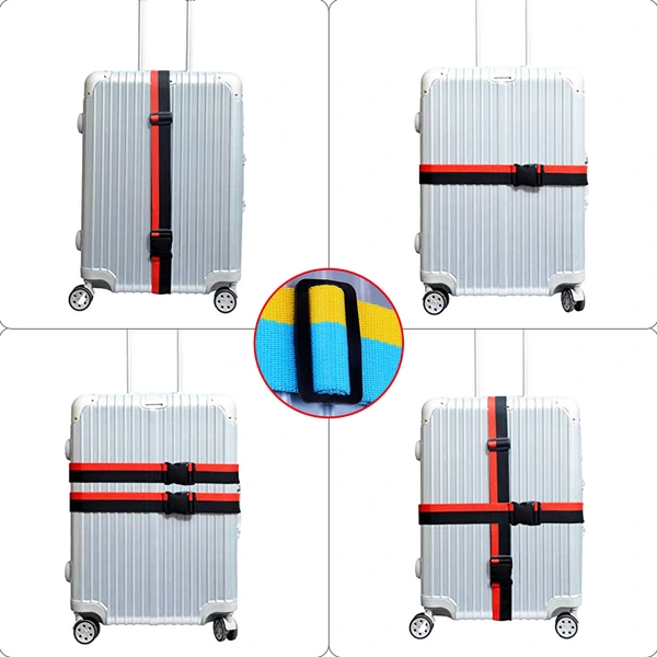 Cross Packing Travel Suitcase Luggage Strap with Adjustable Buckle