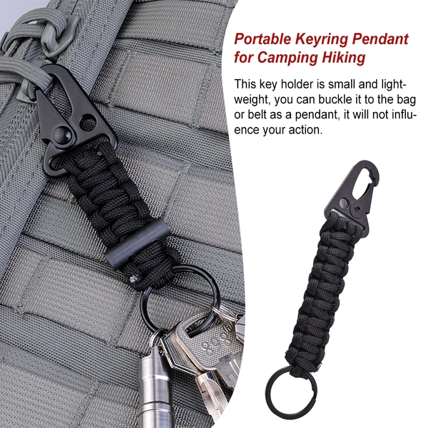 Outdoor Multifunction Survival Emergency Carabiner Rope Lanyard