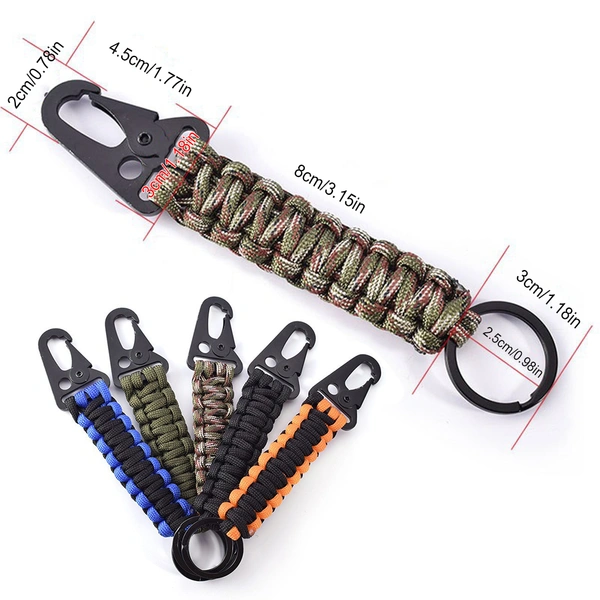 Outdoor Multifunction Survival Emergency Carabiner Rope Lanyard