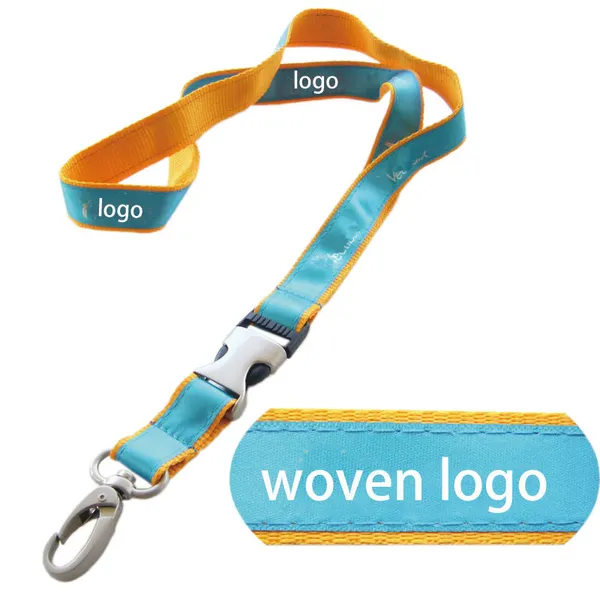 Double Layer Jacquard Neck Strap Embroidery Lanyard for Tradeshow