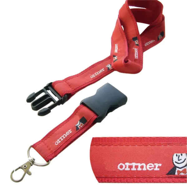 Double Layer Jacquard Neck Strap Embroidery Lanyard for Tradeshow