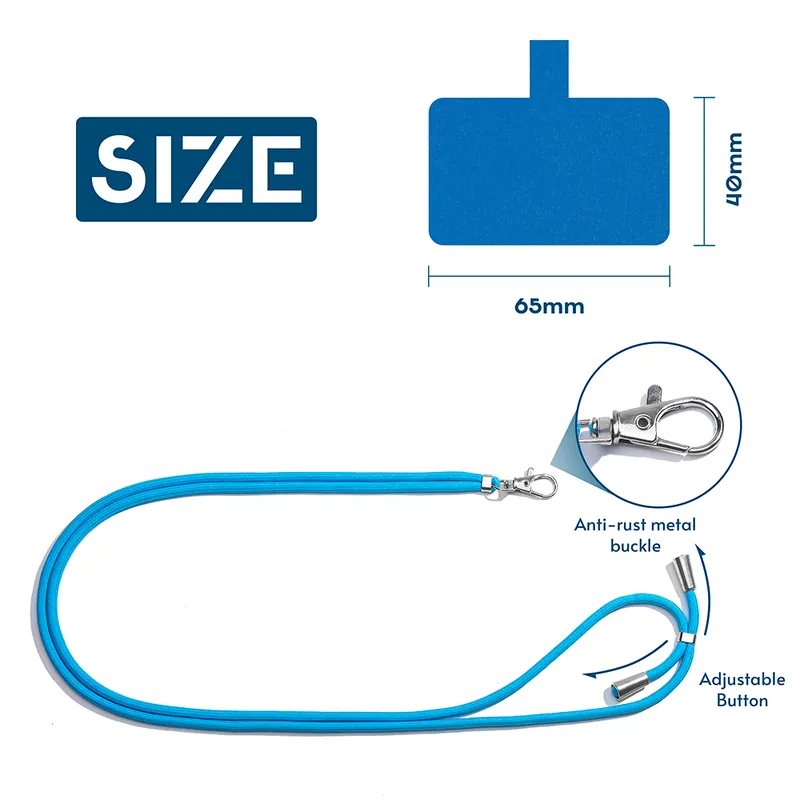Smartphone Patch Strap Tab Lasso Tether Round Rope Phone Lanyard