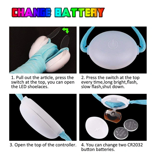 Glow In Dark Flashing Shoe Lace Promotional Light Up Led Shoelace