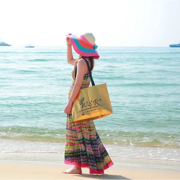 Custom Print Gold Metallic Non Woven Shopping Bag Reusable Tote Bags