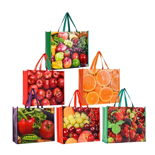 Custom Print Logo Reusable Promotional PP Woven Tote Shopping Bag