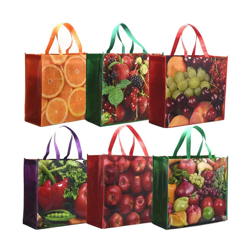 Custom Print Logo Reusable Promotional PP Woven Tote Shopping Bag 