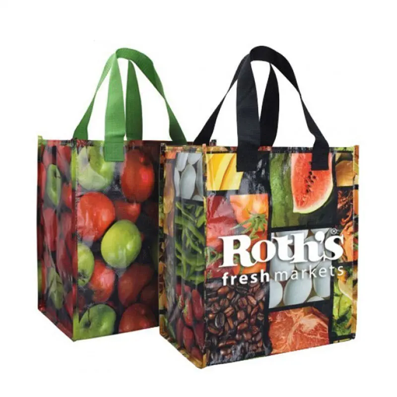 Custom Print Logo Reusable Promotional PP Woven Tote Shopping Bag 