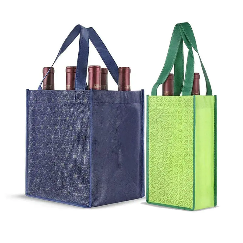 Custom Promotional 6 Storage Bottle Wine Tote Non Woven Bags