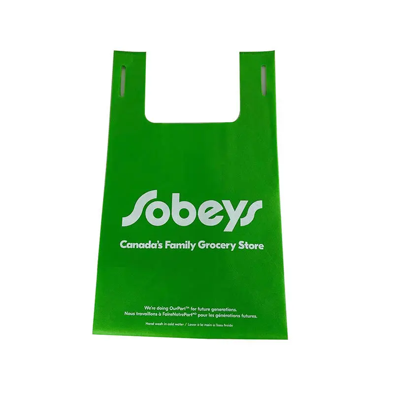 Custom Non Woven T-shirt Bags Recyclable Vest Carrier Bags