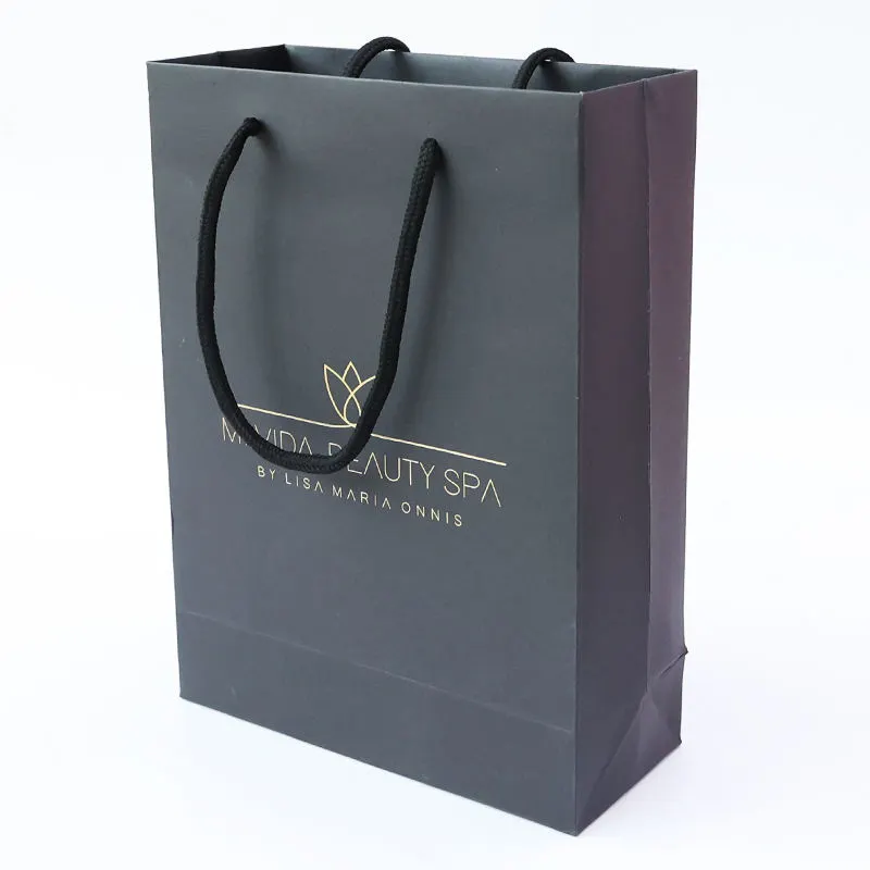 Luxury Black Printed Custom Logo Clothing Paper Shopping Bags
