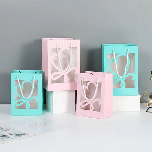 Custom Transparent Window Gift Shopping Paper Bag