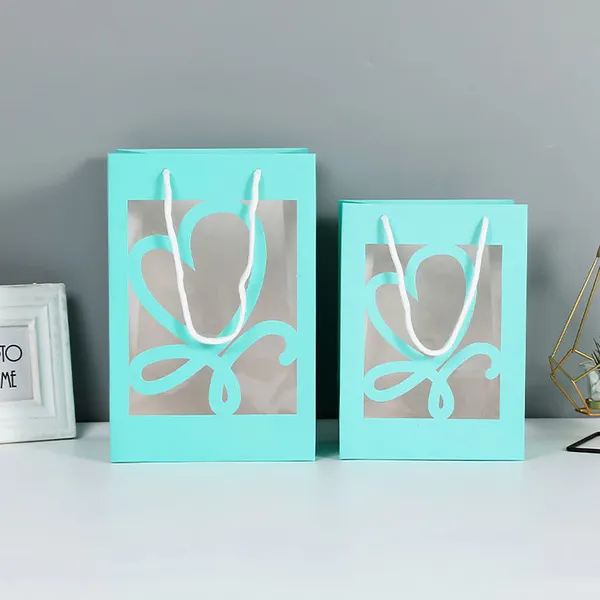 Custom Transparent Window Gift Shopping Paper Bag