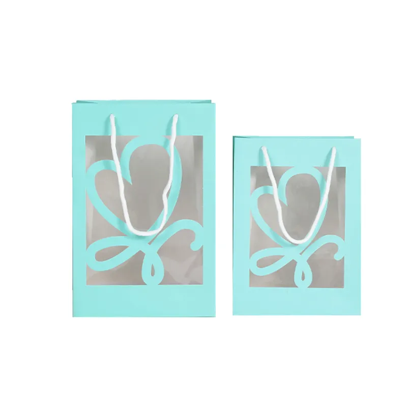 Custom Transparent Window Gift Shopping Paper Bag