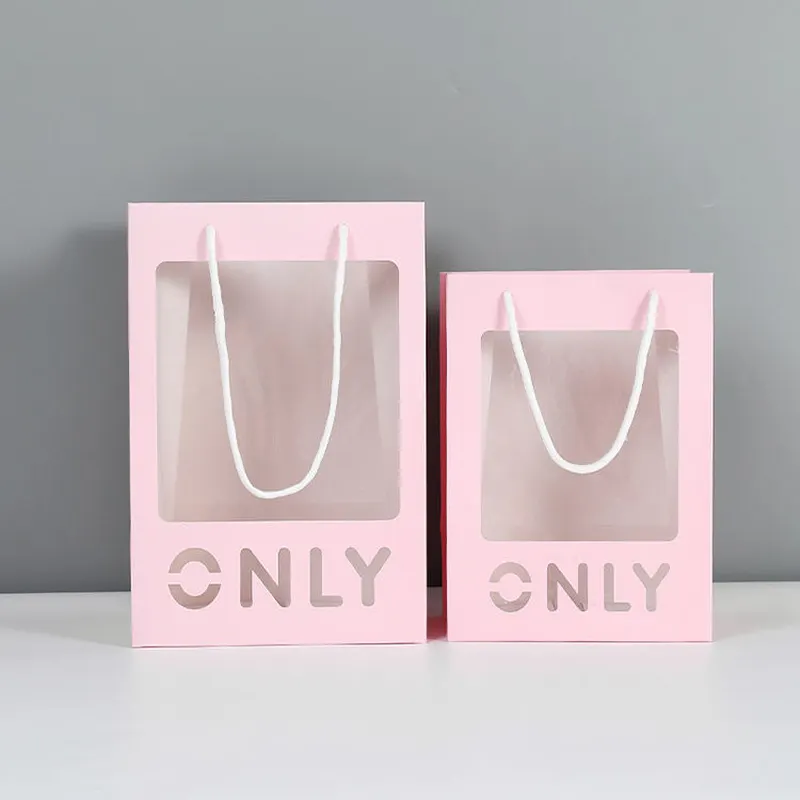 Custom Transparent Window Gift Shopping Paper Bag