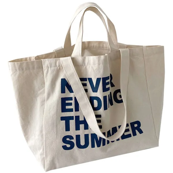 Customized Large Capacity Casual Cotton Canvas Shopping Tote Bag
