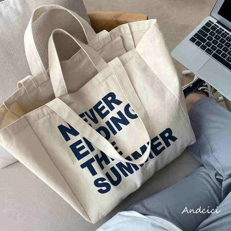 Customized Large Capacity Casual Cotton Canvas Shopping Tote Bag