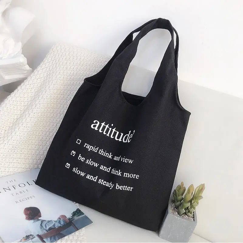 Custom Printed Cotton Canvas Shopping Tote Bag with Logo