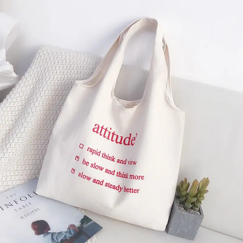 Custom Printed Cotton Canvas Shopping Tote Bag with Logo