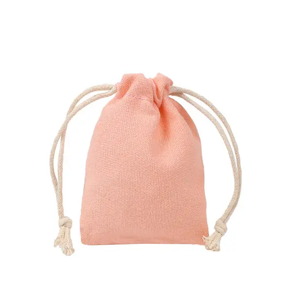 Drawstring Canvas Cotton Small Pouch with Custom Logo