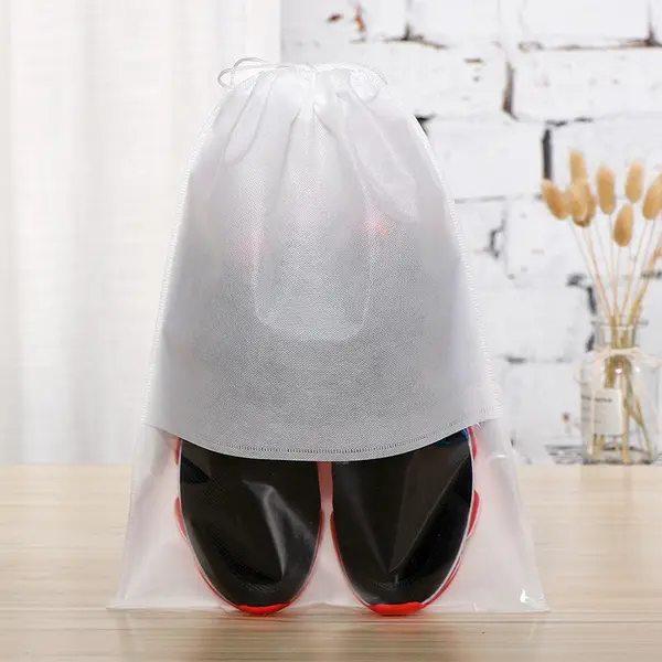 Custom Travel Shoe Bag Non-Woven Drawstring Dustproof Shoes Pouch