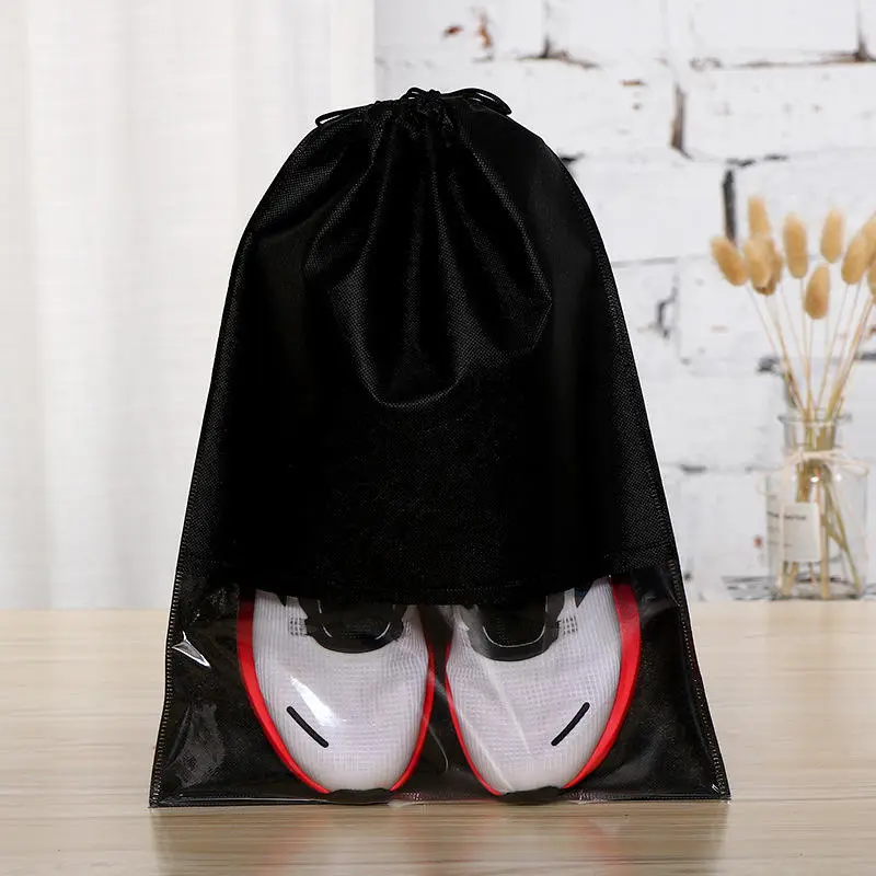 Custom Travel Shoe Bag Non-Woven Drawstring Dustproof Shoes Pouch