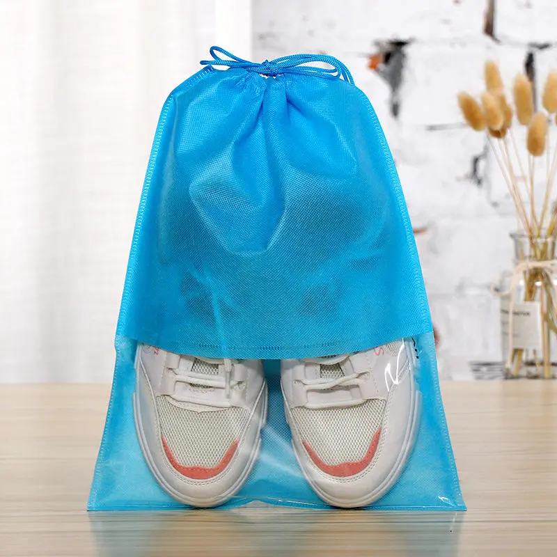 Custom Travel Shoe Bag Non-Woven Drawstring Dustproof Shoes Pouch