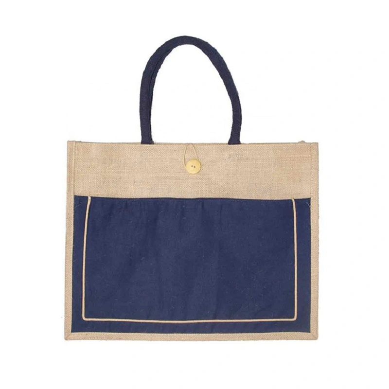 Custom Printed Eco Friendly Burlap Jute Shopping Tote Bag with Logo