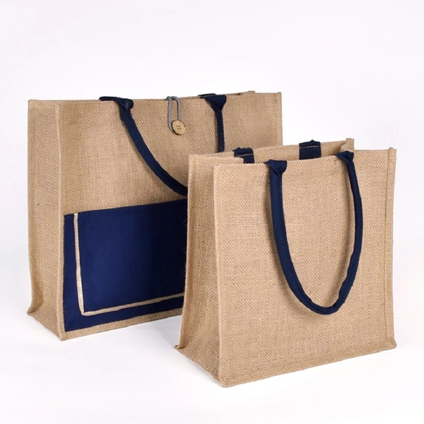Custom Printed Eco Friendly Burlap Jute Shopping Tote Bag with Logo