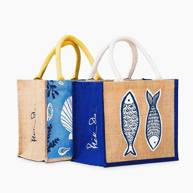 Reusable Hemp Shopping Grocery Bags Recyclable Linen Jute Tote Bag