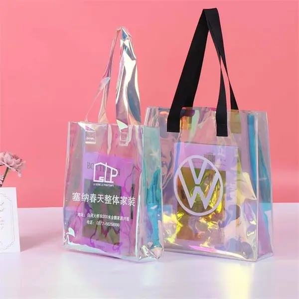 PVC Tote Bag Laser Handbag Holographic Iridescent Shopping Bags