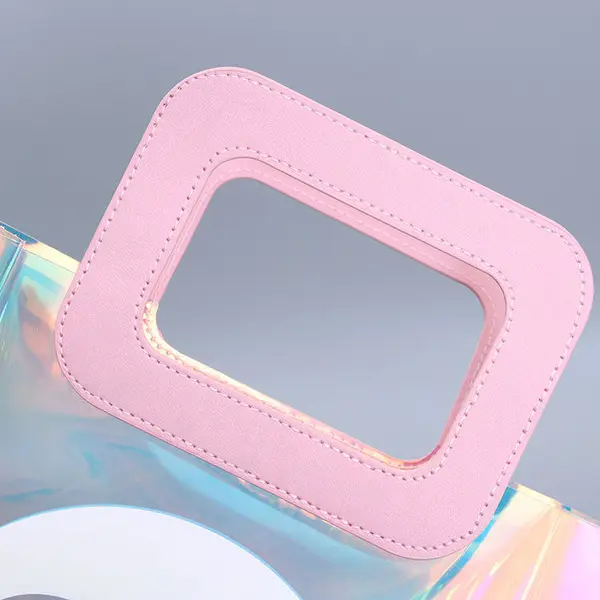 New Custom Logo Print Transparent Women Laser PVC Clear Tote Bag