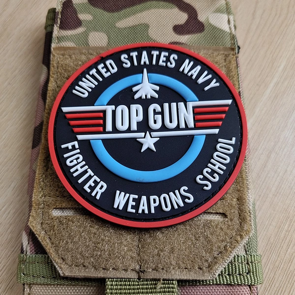 Top Gun PVC Rubber Hook and Loop Badges Tactical Clothes Armband