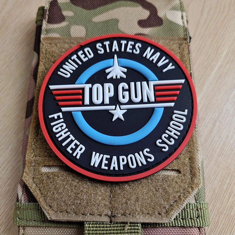 Top Gun PVC Rubber Hook and Loop Badges Tactical Clothes Armband