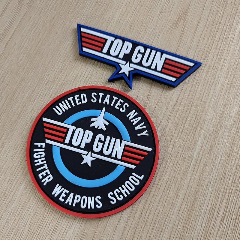 Top Gun PVC Rubber Hook and Loop Badges Tactical Clothes Armband