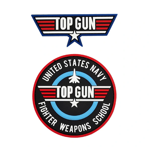 Top Gun PVC Rubber Hook and Loop Badges Tactical Clothes Armband