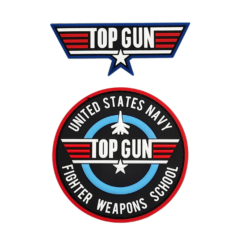 Top Gun PVC Rubber Hook and Loop Badges Tactical Clothes Armband