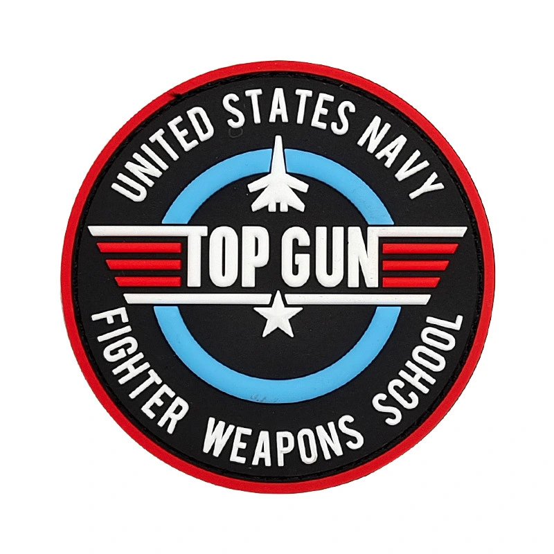 Top Gun PVC Rubber Hook and Loop Badges Tactical Clothes Armband