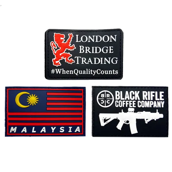 Custom Designer Silicone 3D Hook PVC Brand Logo Velcroc Patch